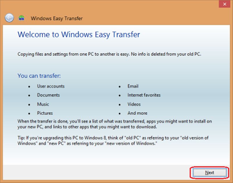 Tính năng nổi bật của Windows Easy Transfer